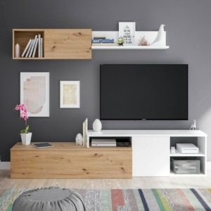 Conjunto-reversible-mueble-TV-modulo-superior-1-puerta-estante-colgar-221-cm-salon-Alella