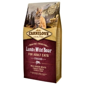 pienso-para-gatos-carnilove-adult-sterilised-lamb-wild-board